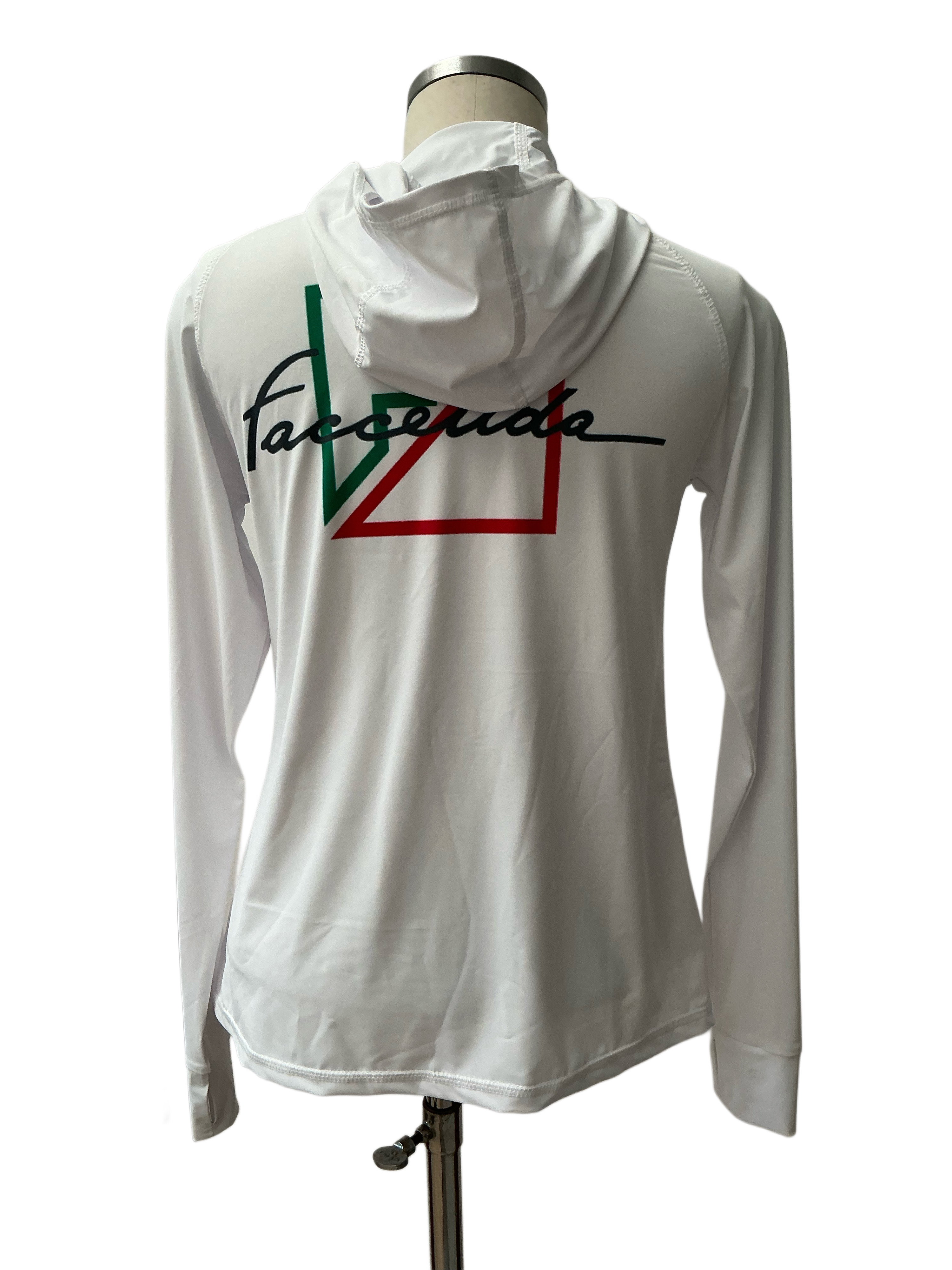 Women’s lightweight White rash guard l whit hood